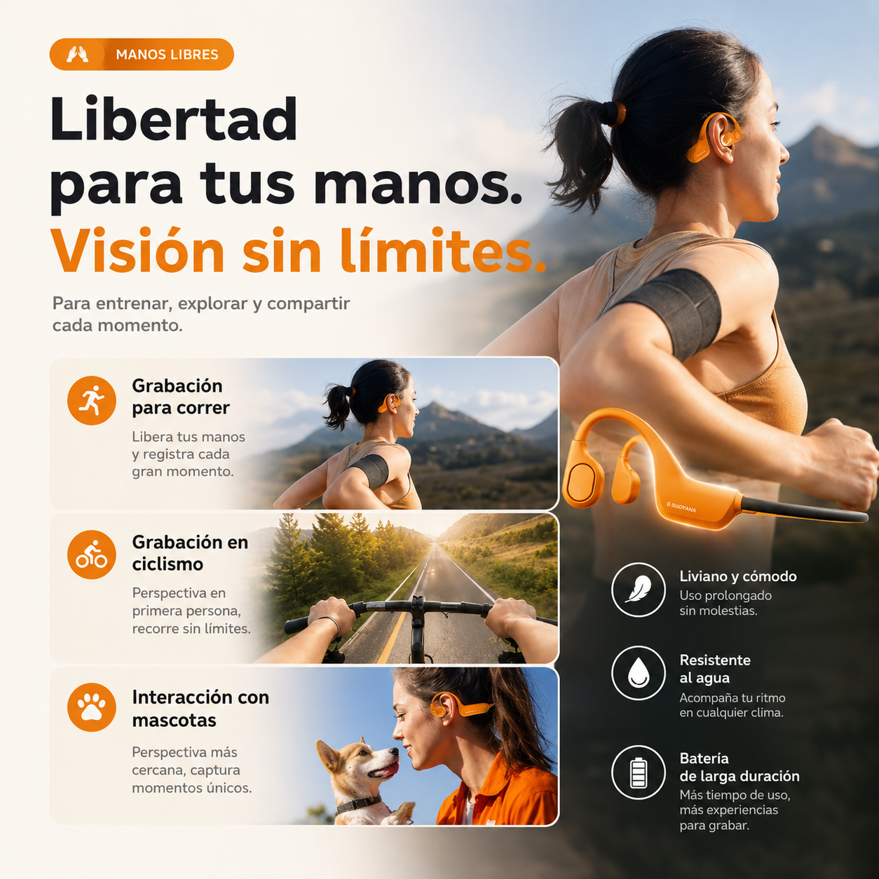 Auriculares Inteligentes con Cámara IA E900