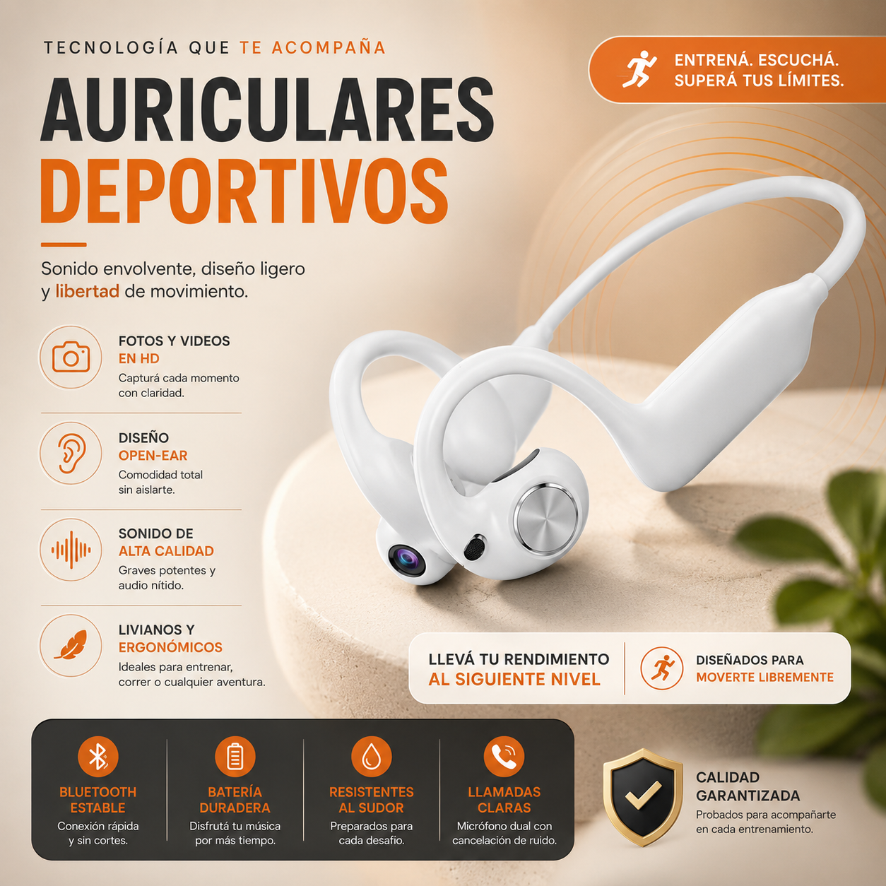 Auriculares Inteligentes con Cámara IA E900