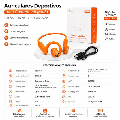 Auriculares Inteligentes con Cámara IA E900