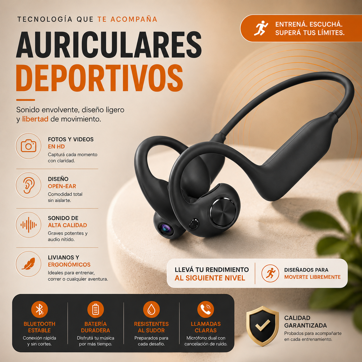 Auriculares Inteligentes con Cámara IA E900