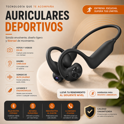 Auriculares Inteligentes con Cámara IA E900